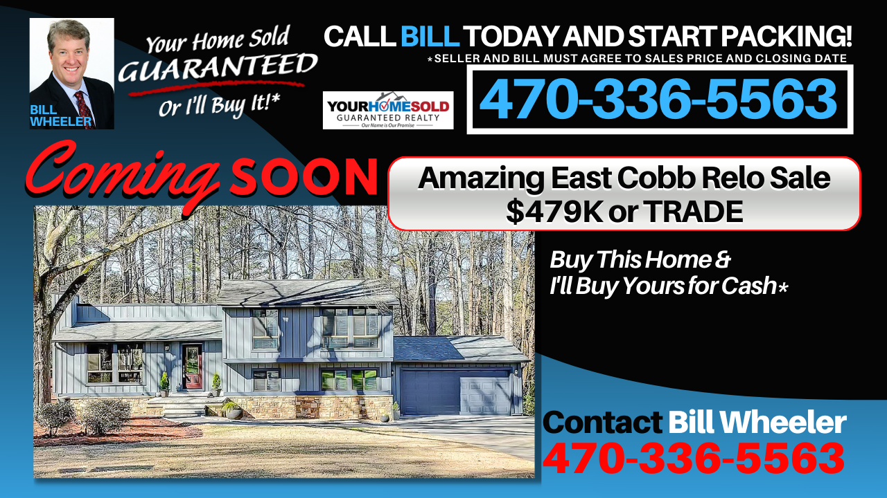 COMING SOON: Amazing East Cobb on Relo Sale $479K or TRADE